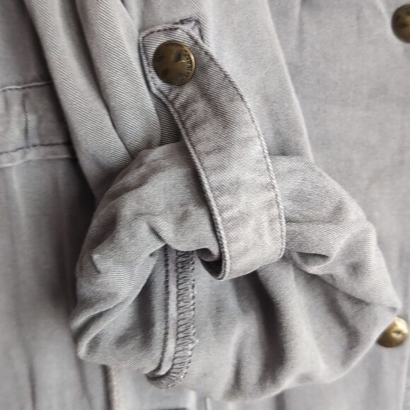 Max Jeans Grey  Lightweight Relaxed Fit Chore Jacket Khaki Size M - Picture 10 of 10